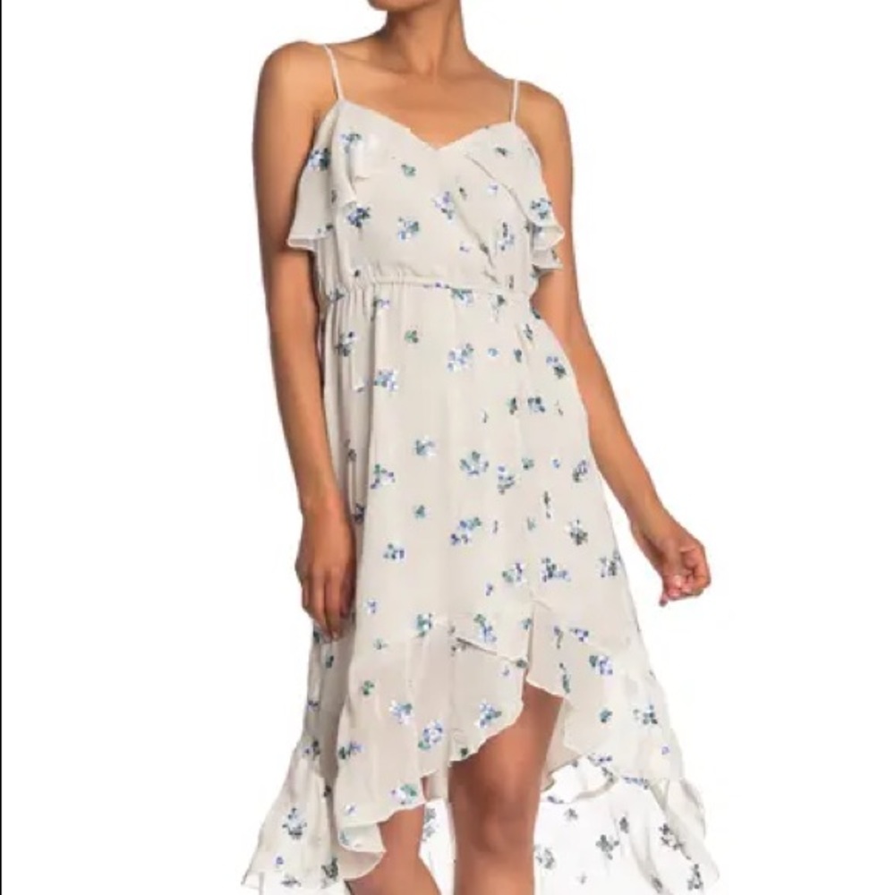 Nanette Nanette Lenore blue cream high-low dress 2